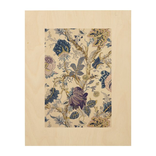 Blue W.Morris Pattern Wood Wall Art (Front)