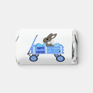 Blue Wagon Bunny & Eggs With Optional Names Hershey's Miniatures