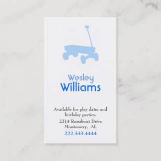 Blue Wagon Children Play Date Card
