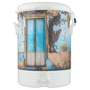 Blue wall and door beverage cooler