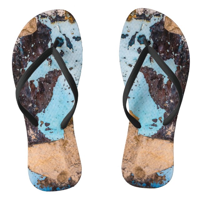 Blue wall and door flip flops (Footbed)