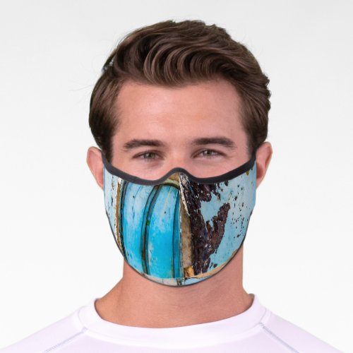 Blue wall and door premium face mask