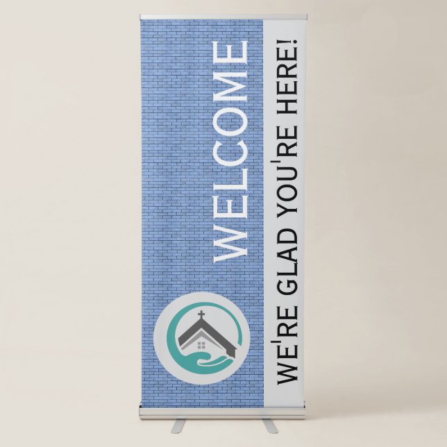 Blue Wall Church Retractable Banner (Front)
