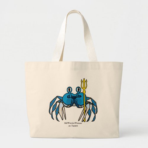 Blue Warrior Crab  MeWarriorWoman on Twitch Large Tote Bag