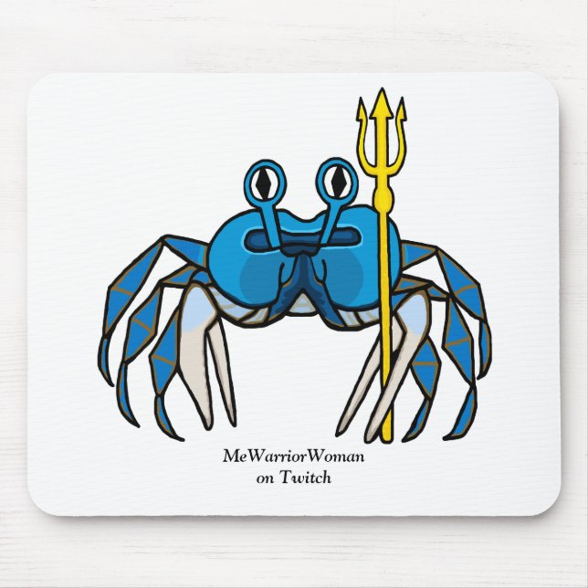 Blue Warrior Crab,  MeWarriorWoman on Twitch Mouse Pad (Front)