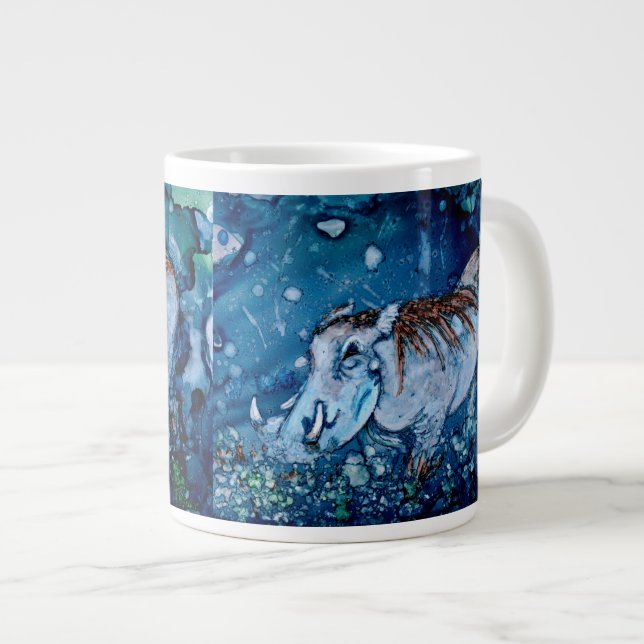 Blue Warthog Giant Coffee Mug (Front Right)