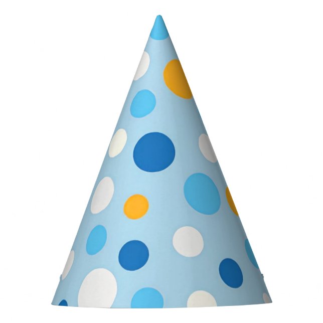 Blue Wash Dots Party Hat (Front)