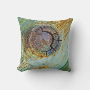 blue washed wood outdoor or indoor solid color pillow