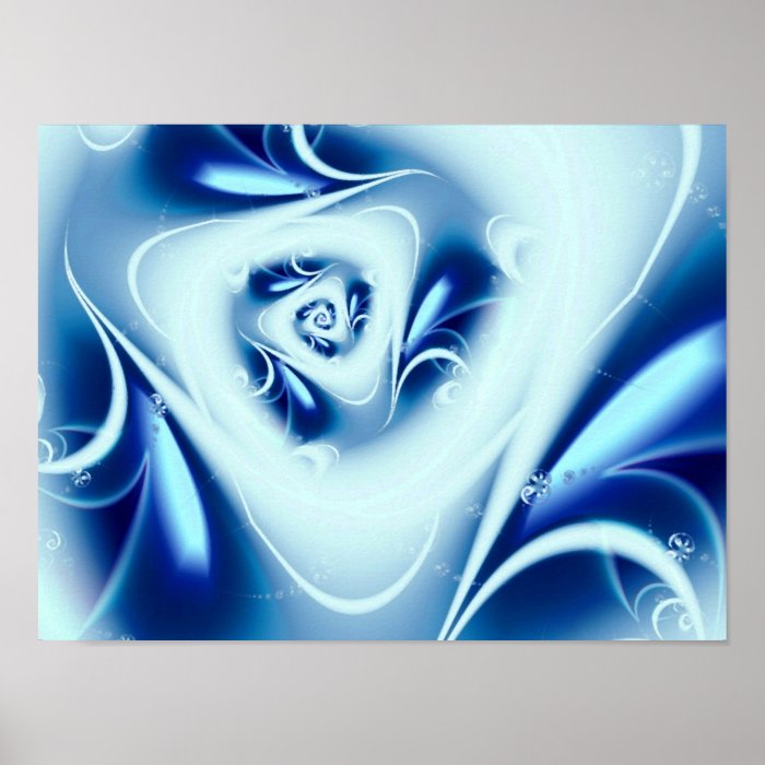 Blue Water Abstract Art Poster