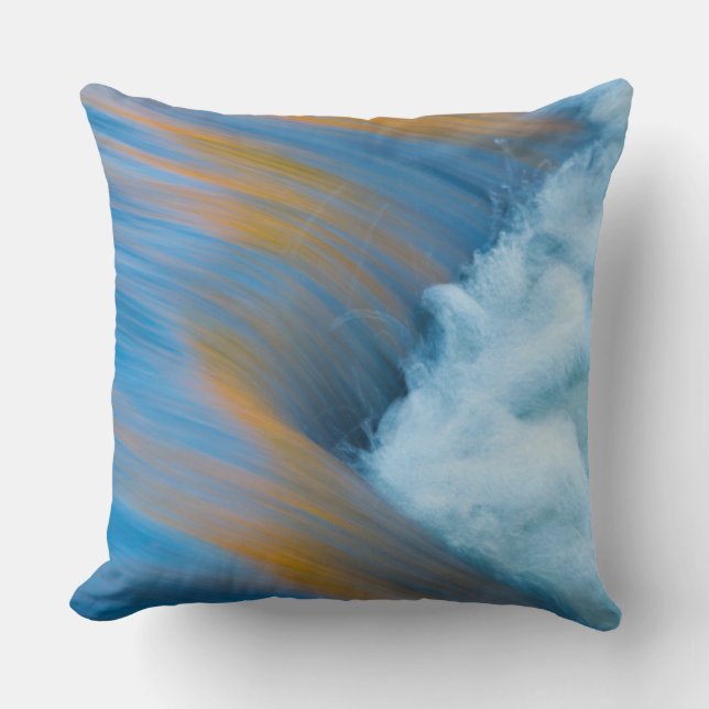 Blue water abstract, Canada Throw Pillow (Front)