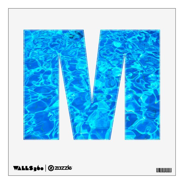 blue water alphabet wall decal (Front)