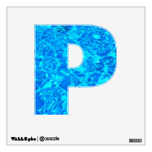 blue water alphabet wall decal