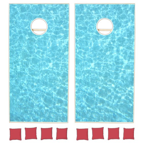 Blue Water Aqua Nature Sea Elegant Modern Template Cornhole Set