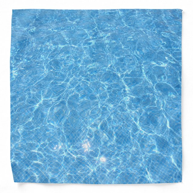 Blue Water Aqua Pool Modern Elegant Template Bandana (Front)