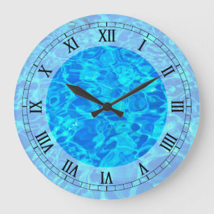 blue water background Wall Clock