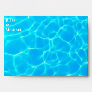 Blue Water Beach & Destination Wedding Ocean Theme Envelope