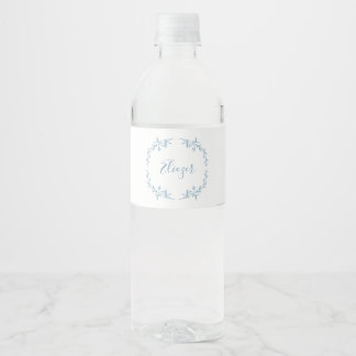 Blue Water Bottle Label