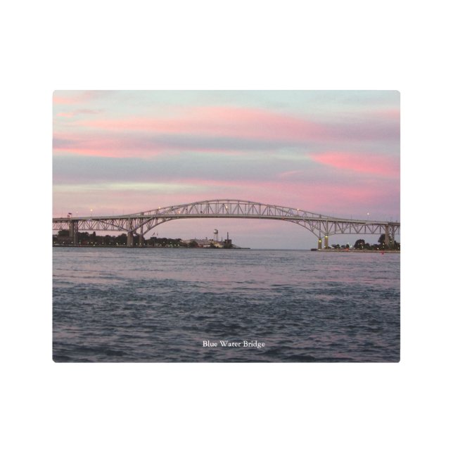 Blue Water Bridge metallic wall art (Front)