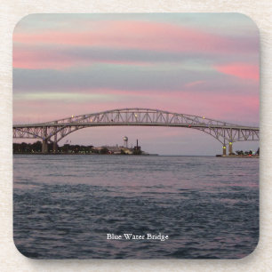 Blue Water Bridge set of 6 plastic coasters