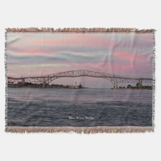 Blue Water Bridge throw blanket (Front)