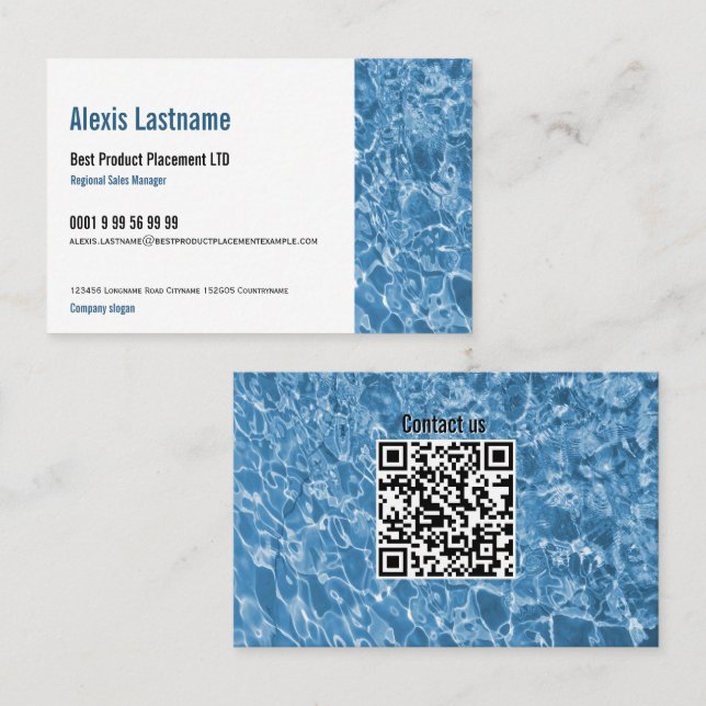 Blue water business card (Front/Back)