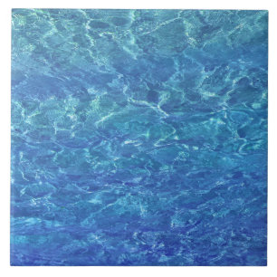 Blue Water Coastal Beach Ocean Sea Decor Gift Ceramic Tile