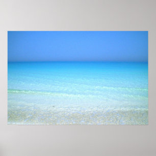 Blue Water & Coastline Nature Photo Poster
