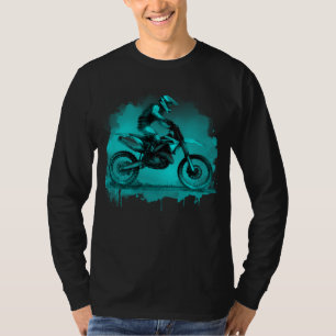 Blue Water Color Dirt Bike  T-Shirt
