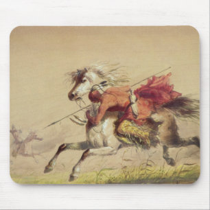 Blue Water Creek Battle By Alfred Jacob Miller Mouse Pad