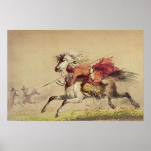 Blue Water Creek Battle By Alfred Jacob Miller Poster