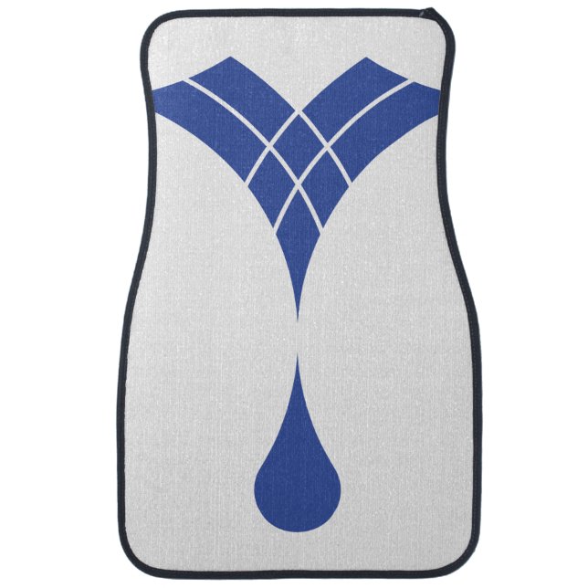 blue water drop design car floor mat (Front)