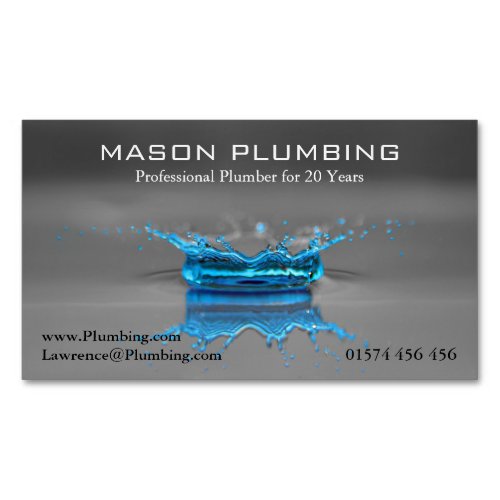 Blue Water Drop Splash _ Plumbing _ Business Card