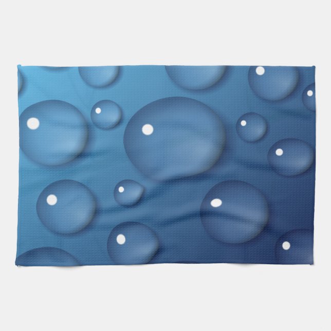 Blue Water Drop Texture Towel (Horizontal)