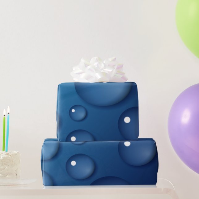 Blue Water Drop Texture Wrapping Paper (Party Gifts)