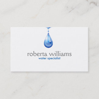 Blue Water Droplet Logo Business Card