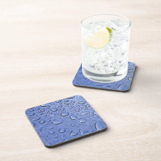 Blue Water Droplets Beverage Coaster