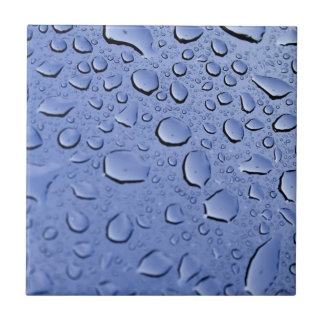 Blue Water Droplets Ceramic Tile
