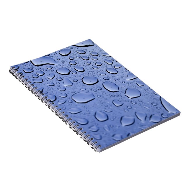 Blue Water Droplets Notebook (Right Side)