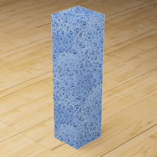 Blue water droplets wine box
