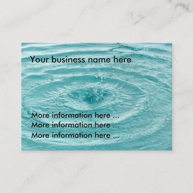 Blue water drops ripples Business Card (Front)