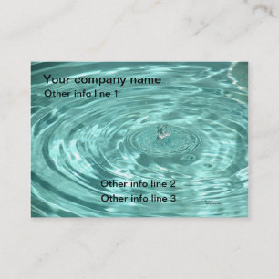Blue water drops ripples Business Cards