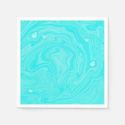 Blue Water Drops Summer Swim Pool Birthday Party Napkins