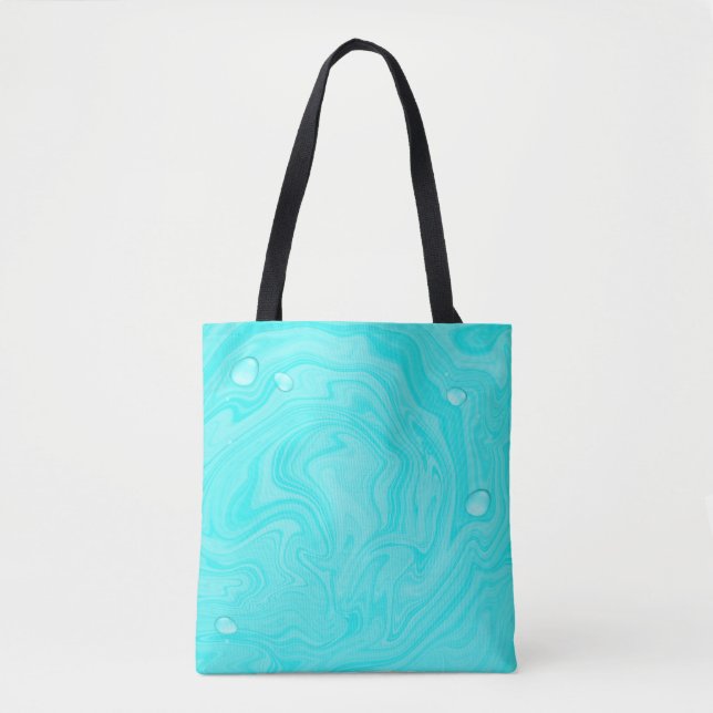 Blue Water Drops Summer Swim Pool Birthday Party Tote Bag (Front)