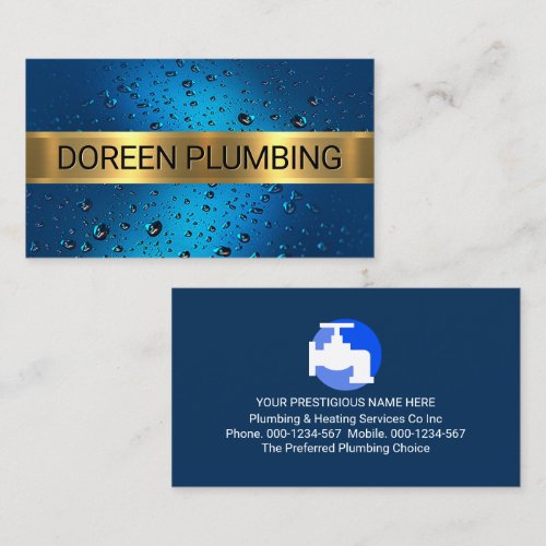 Blue Water Drops Your Name Business Card