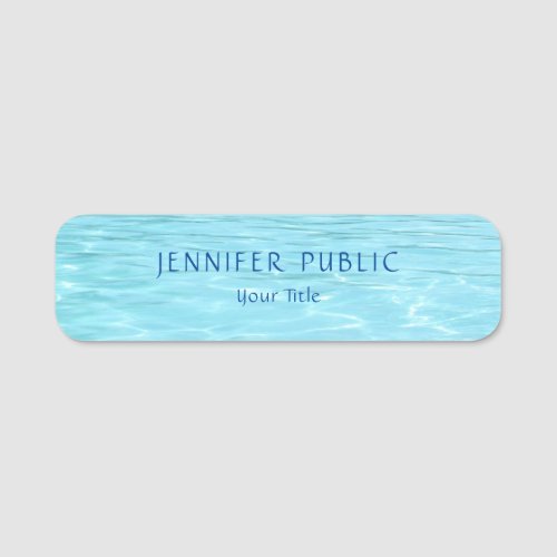 Blue Water Elegant Modern Template Professional Name Tag