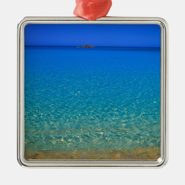 Blue water, Exuma Islands, Bahamas. Metal Ornament (Front)