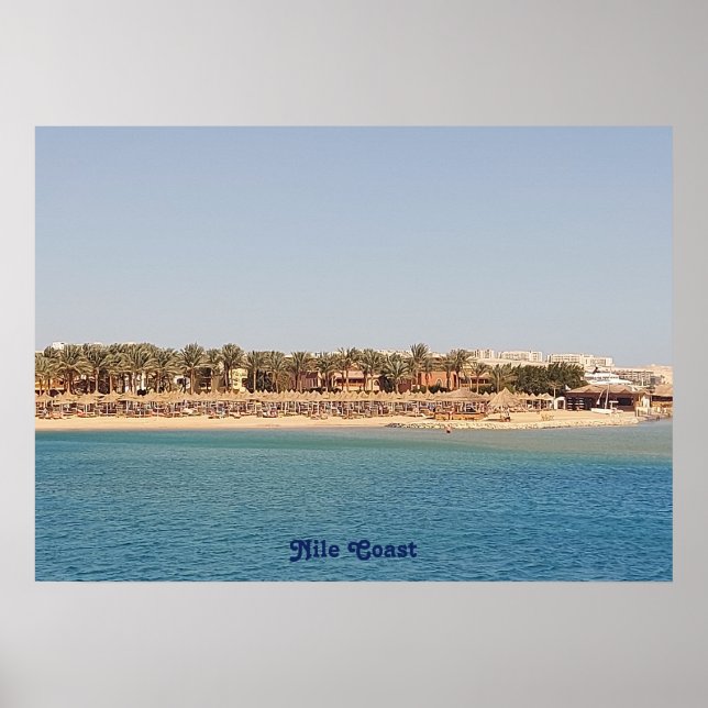 Blue Water Fertile Coast of Nile in Egypt's Plains Poster (Front)