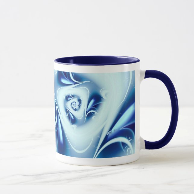 Blue Water Fine Fractal Art Mug (Right)
