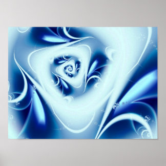 Blue Water Fine Fractal Art Poster