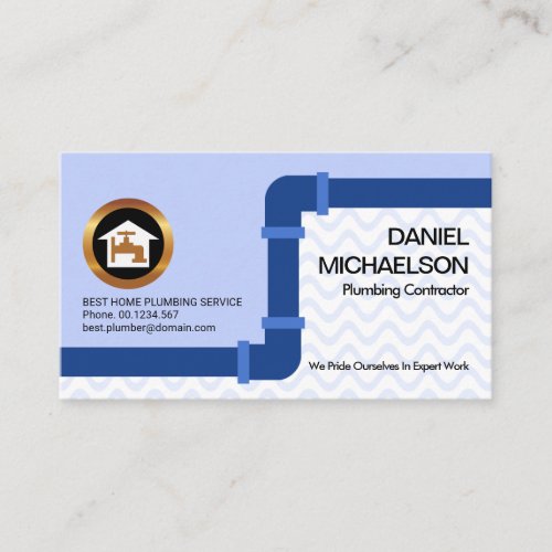 Blue Water Flood Leaking Pipe Plumbing Contractor Business Card